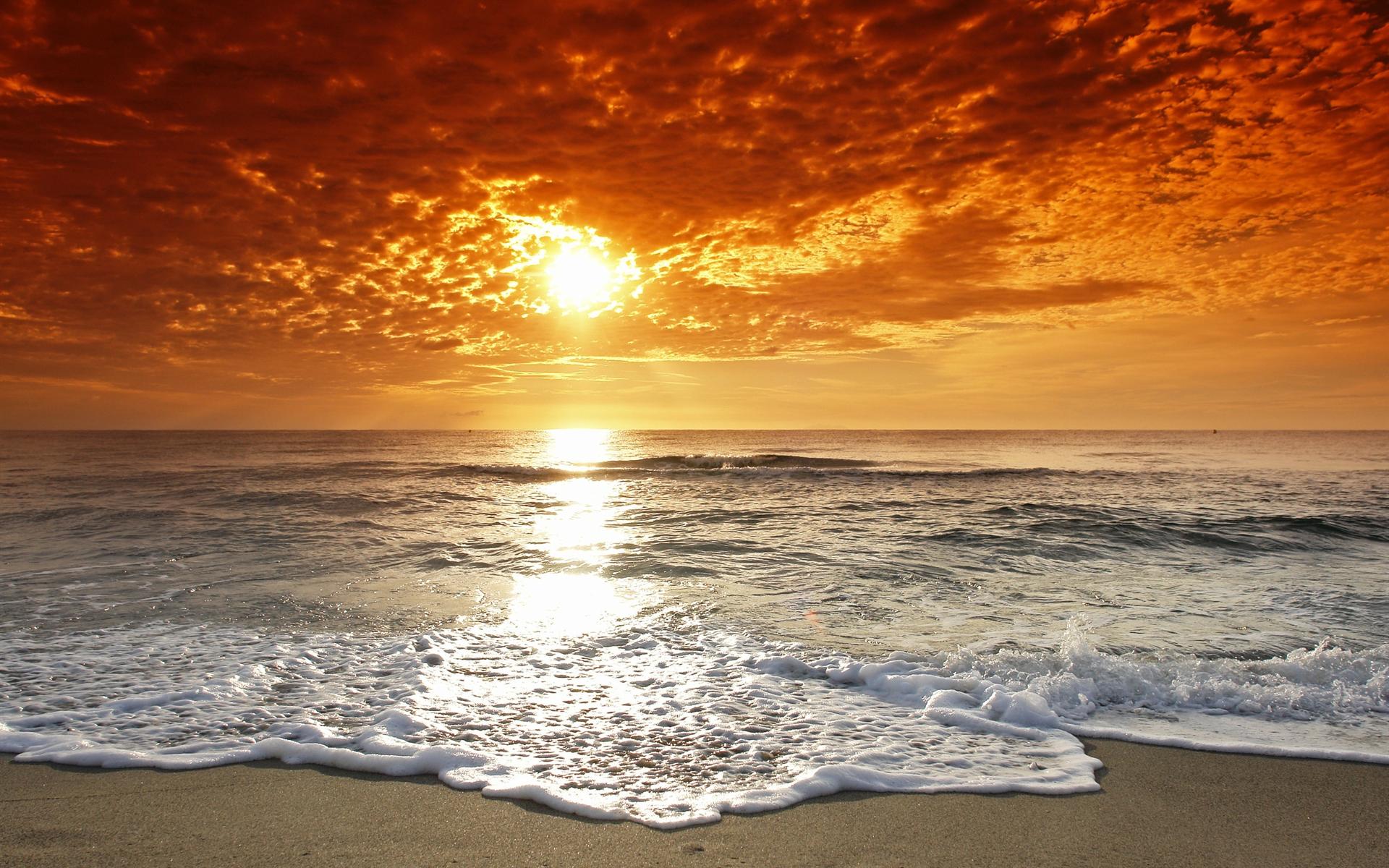 Download 1920x1200 Sunset Beach Tide Desktop 1920x1200