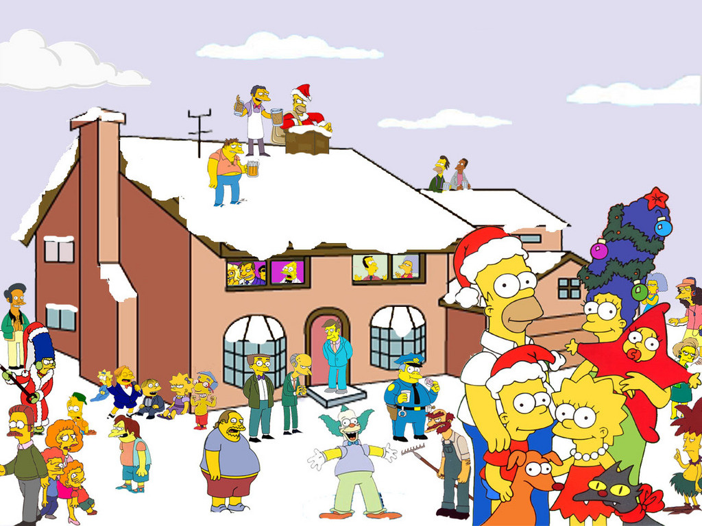 Tapety The Simpsons Wallpaper Christmasjpg 1024x768 1024x768