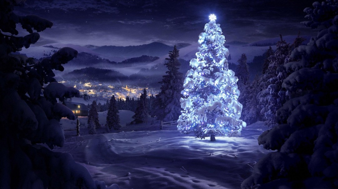 Christmas Tree Desktop HD Wallpaper 1080x607 White Christmas Tree 1080x607