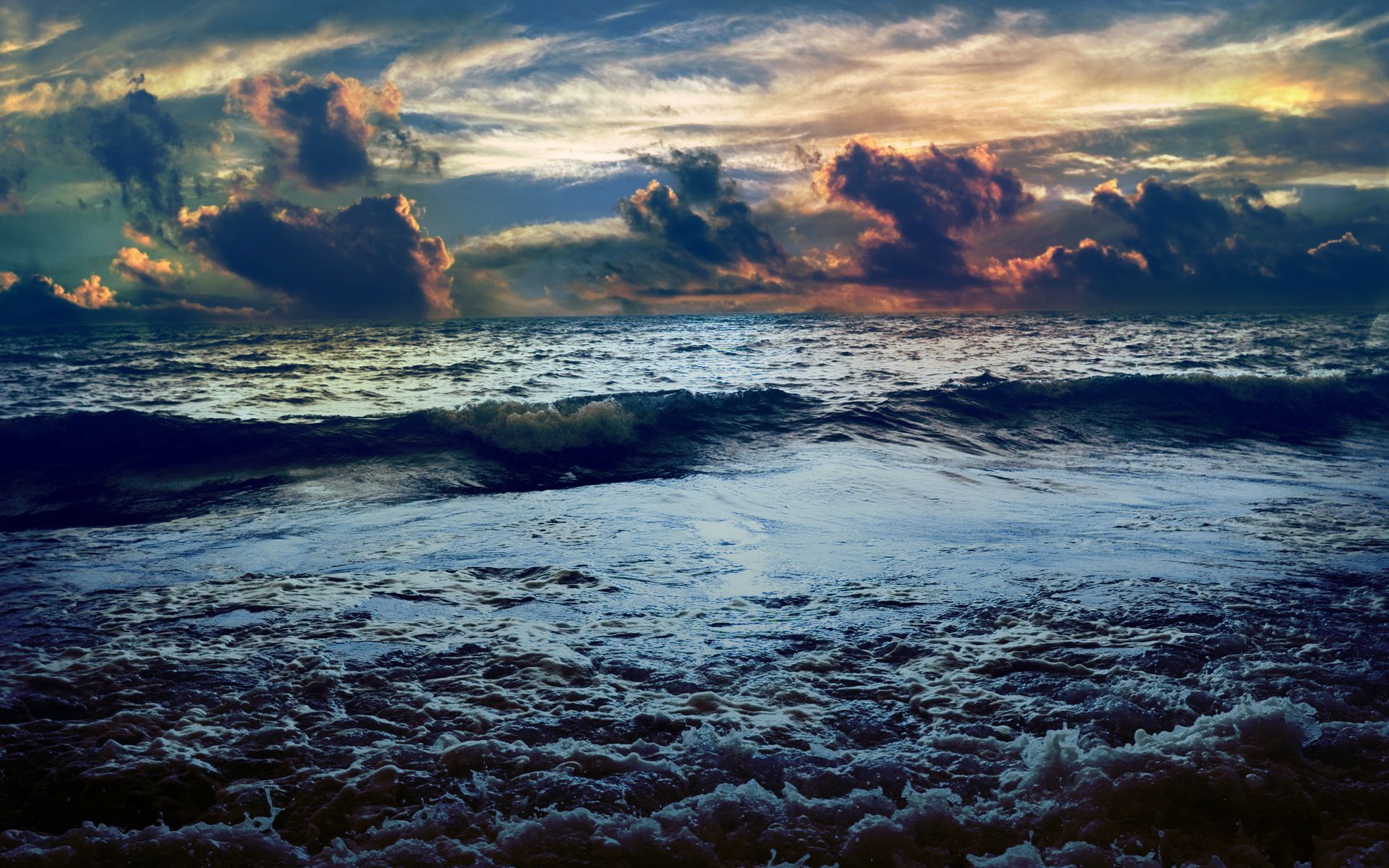 Stormy ocean wallpaper 1920x1200