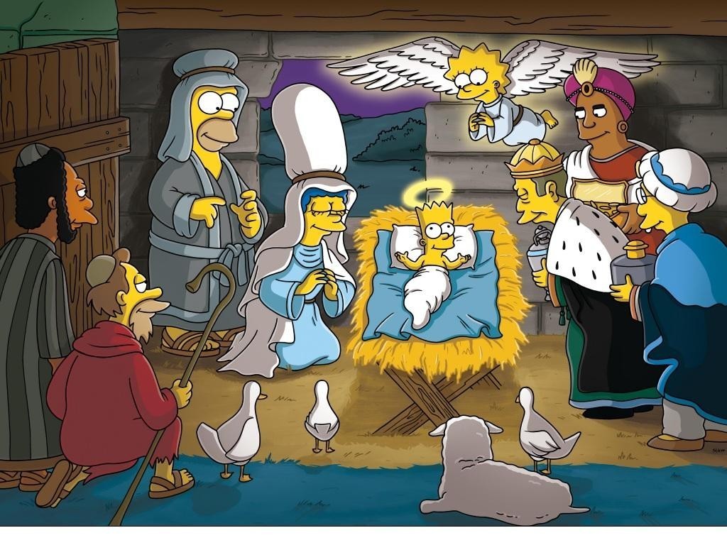 christmas simpsons   The Simpsons Wallpaper 9474322 1024x768