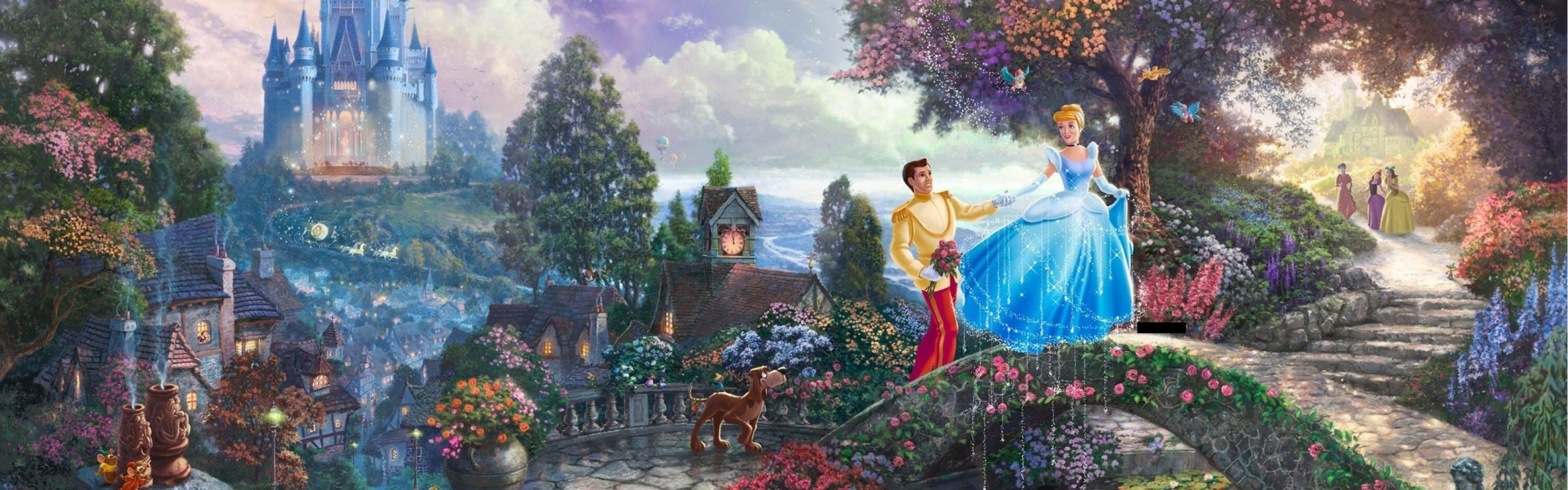 Thomas Kinkade Disney Wallpapers 3360x1050