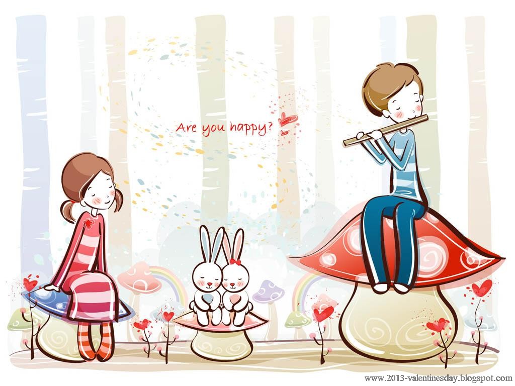 Cute Cartoon Love Couple Wallpaper Cute And Sweet Cartoon Couple 1024x768