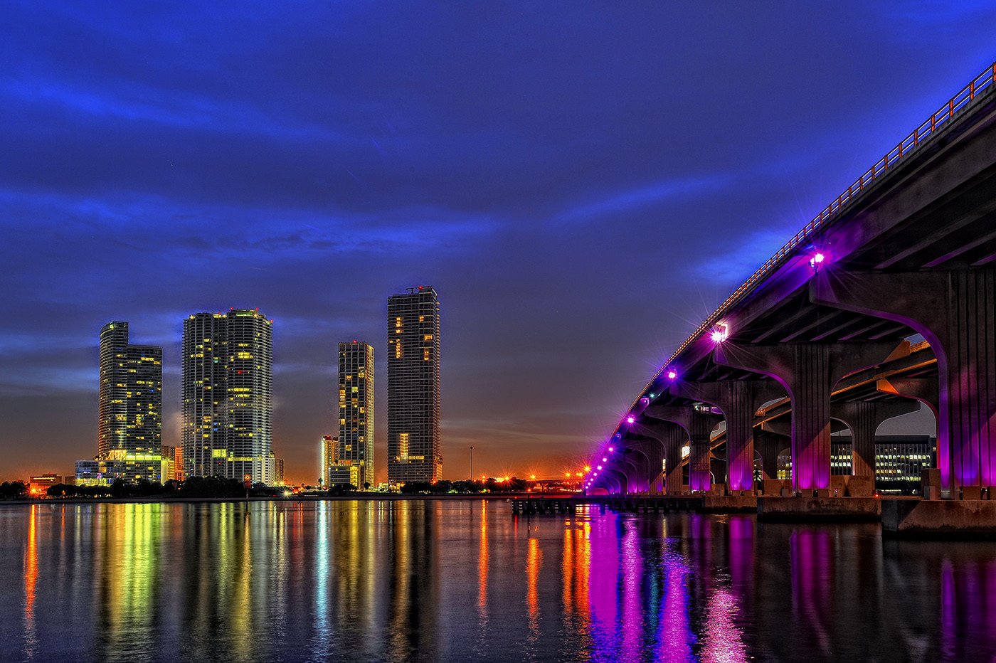 Miami Wallpapers The City Skyline Across The Beach 1400x932