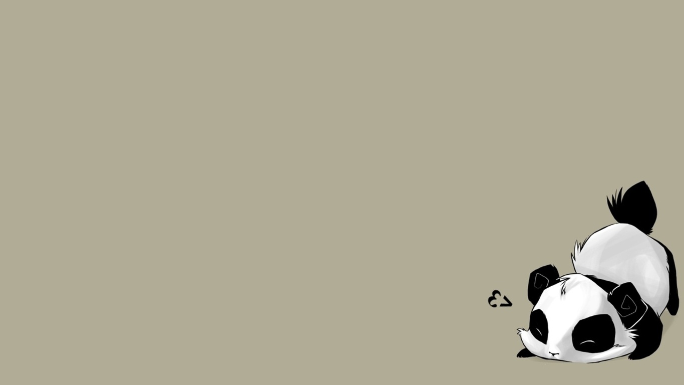 Cute Panda Background 1366x768