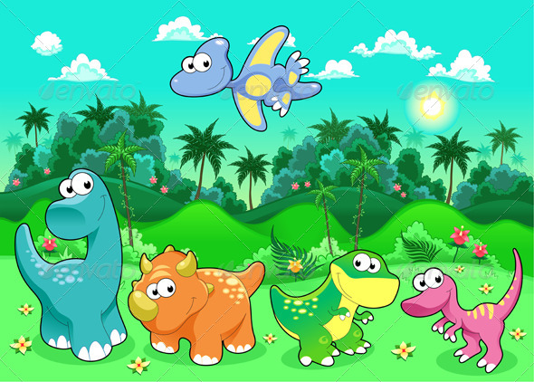  baby background brontosaurus cartoon character cute dinosaur 590x422