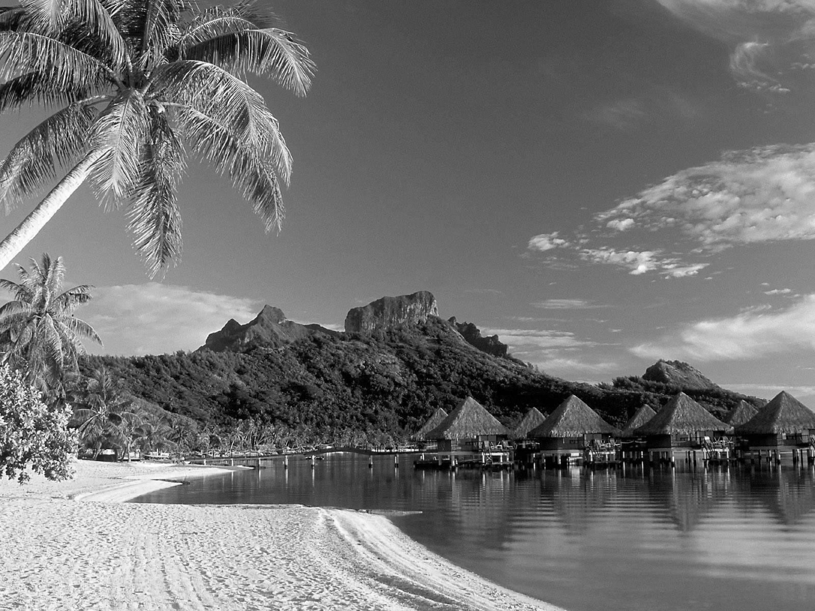 Black and White Wallpapers Black and White Beach Landscape HD 1600x1200
