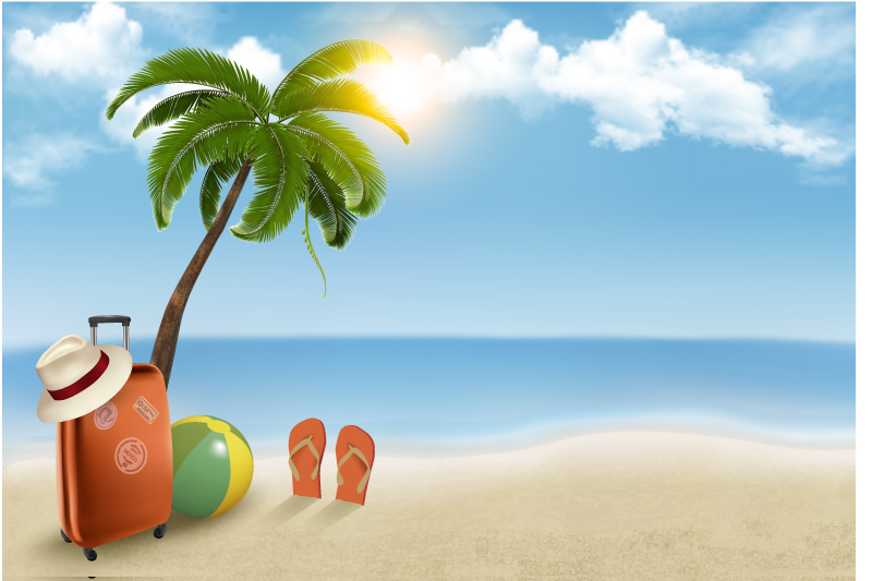 Summer Beach Vacation Background Vector Vector Graphic Download 800x533