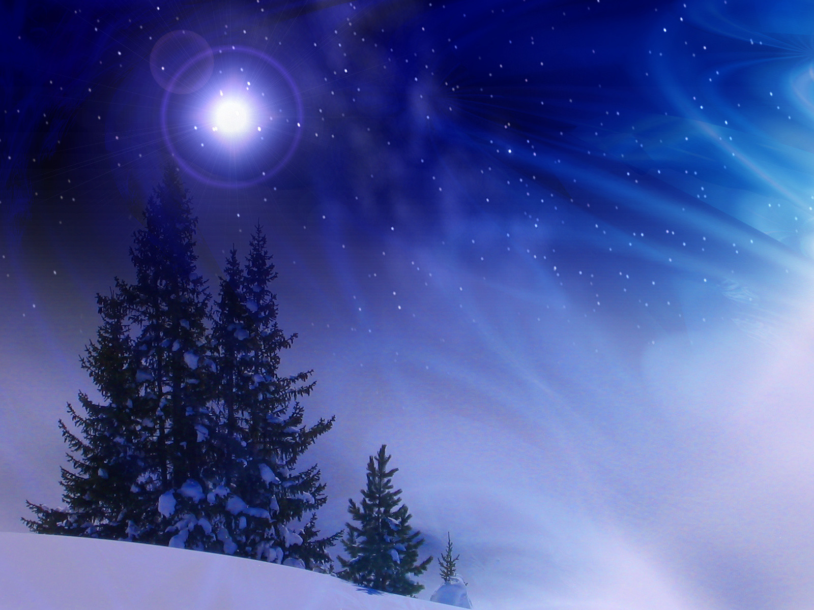 Christmas Winter Night wallpapers and images 1600x1200