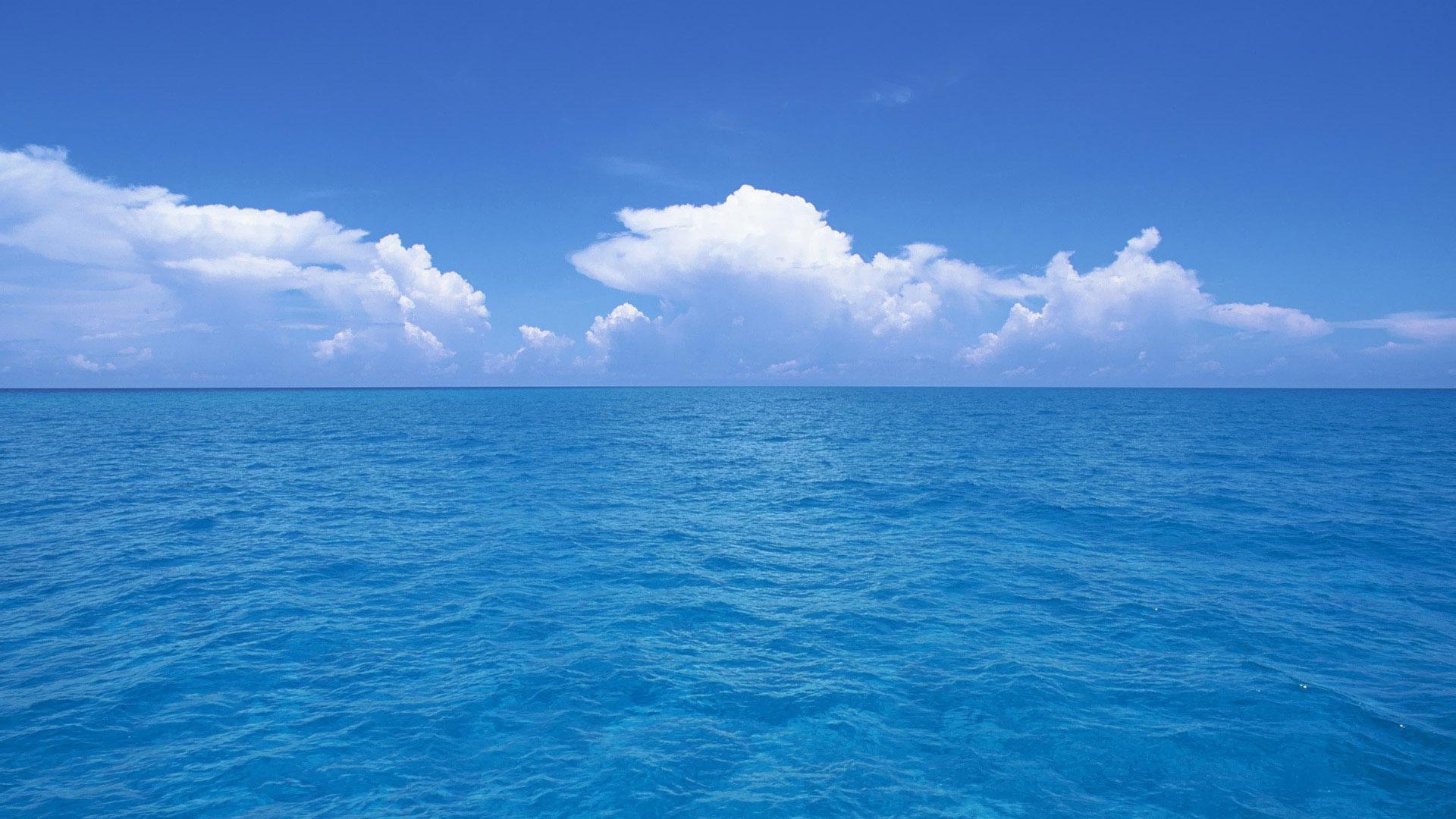 blue ocean clouds skylines sea wallpaper background 1920x1080