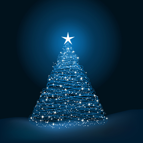 Blue Christmas Tree Background 500x500