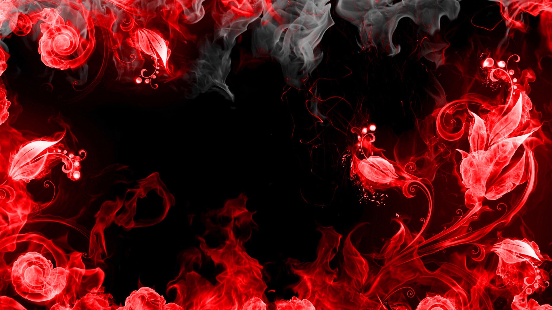 Download Wallpaper 1920x1080 abstraction red smoke black Full HD 1920x1080