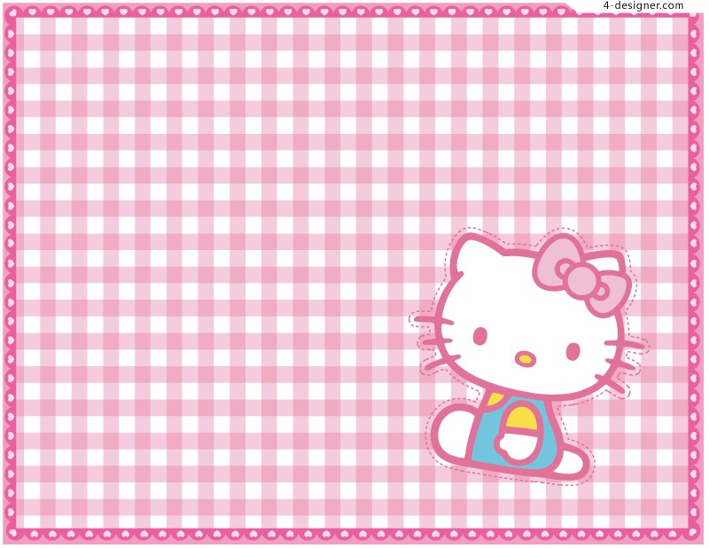 Designer Cute Hello Kitty background vector material 800x618