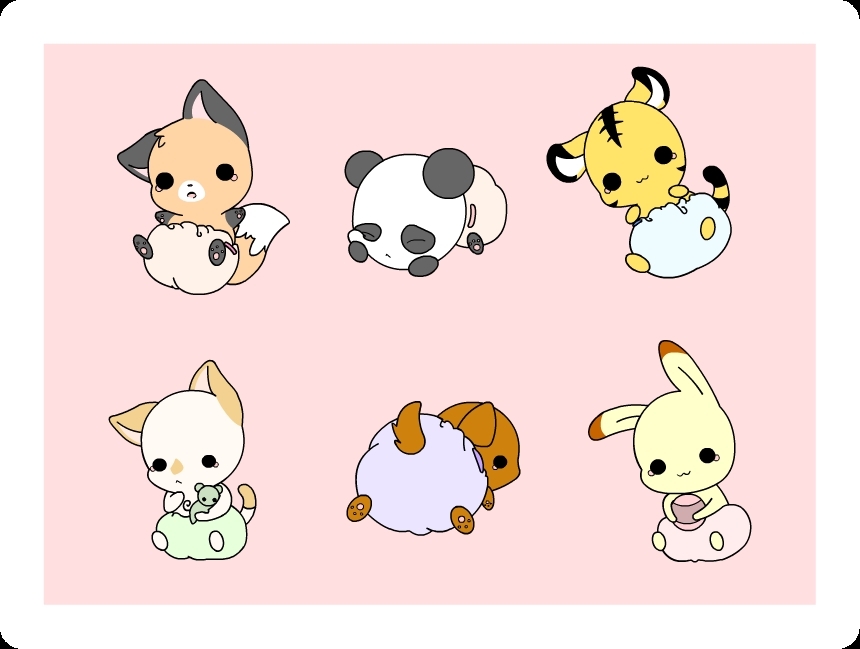 Cute Chibi Animals Wallpaper Kawaii chibis anime on 860x649