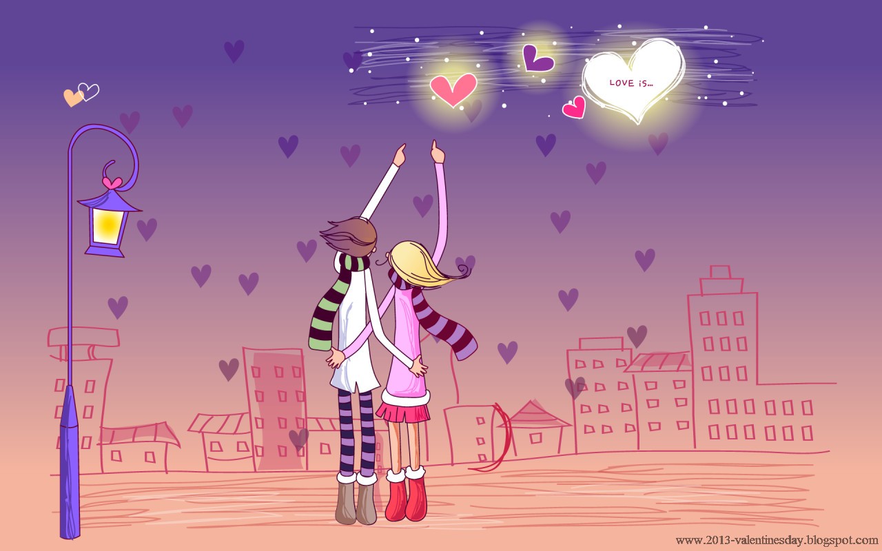 Cute Cartoon Couple Love Hd wallpapers for Valentines day Valentines 1280x800