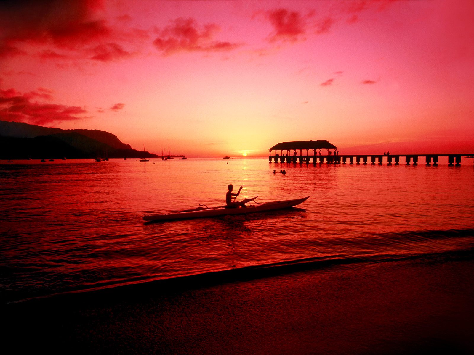 hawaii beach sunset stockphoto 1600x1200