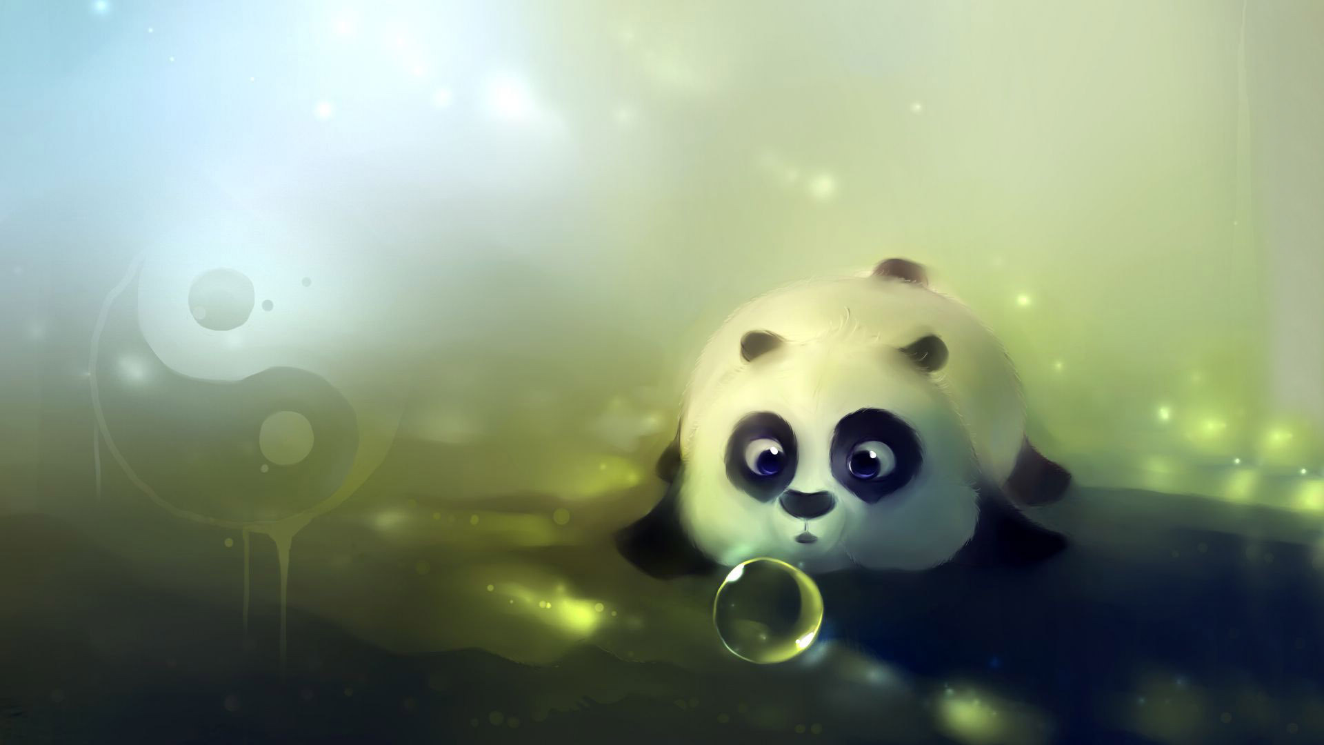 Cute panda playing with bubbles wallpaper   1023833 1920x1080