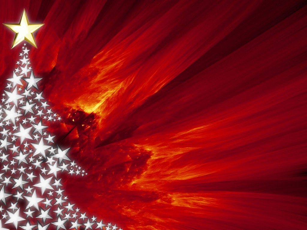 Red Christmas Tree PPT Backgrounds for your 1024x768