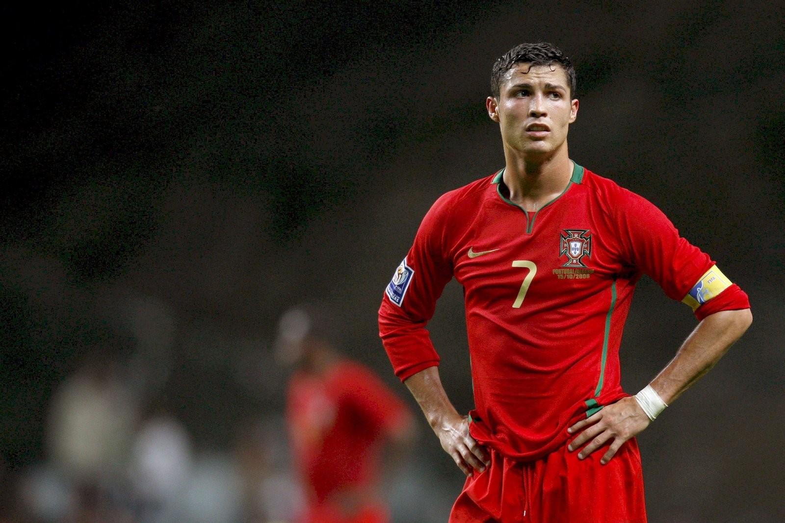  Football Player Cristiano Ronaldo in Red Wallpaper HD Wallpapers 1600x1067