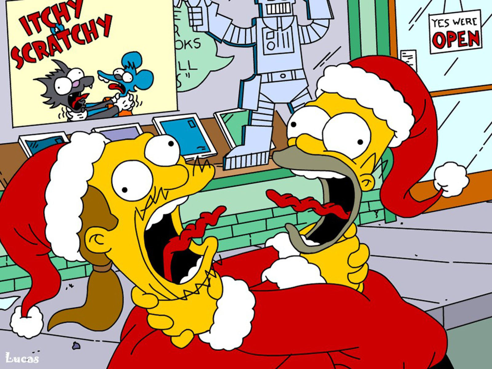 Pics Photos   Simpsons Funny Christmas Hd Wallpapers 1600x1200