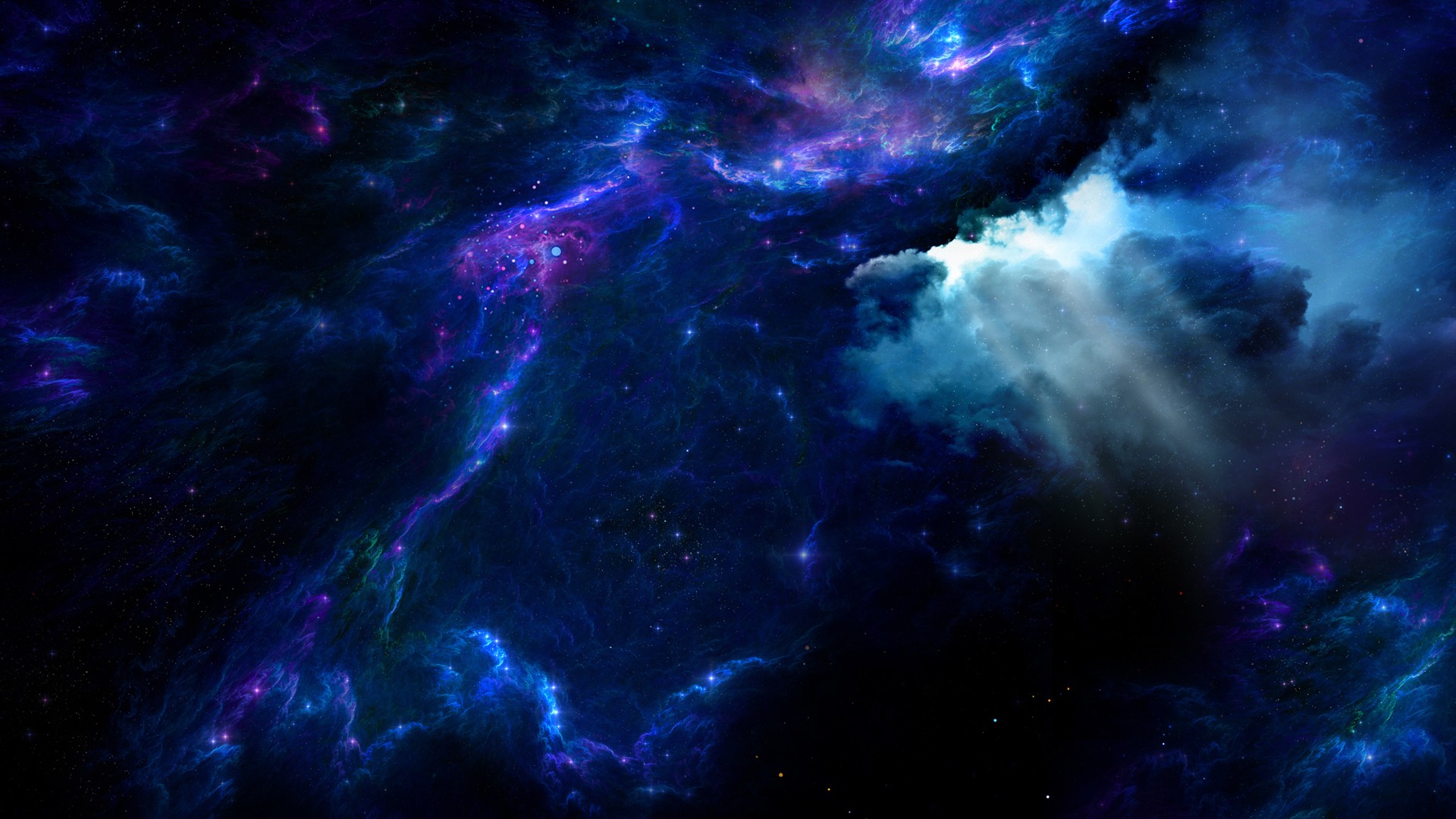 Download Wallpaper Very beautiful dark blue space nebula   1920x1080 1920x1080