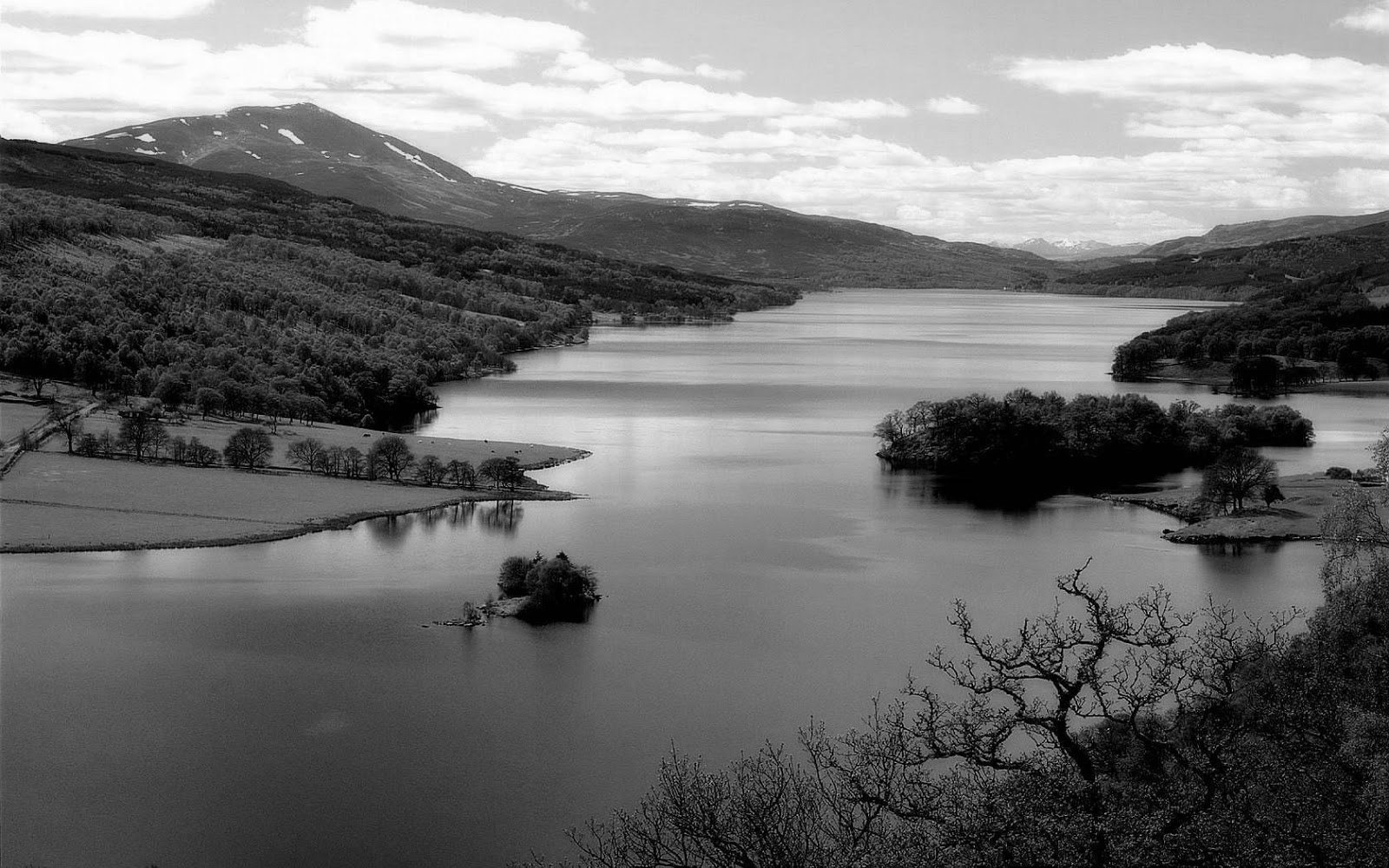 black and white scenic landscape wallpaper 13 black and white 1600x1000