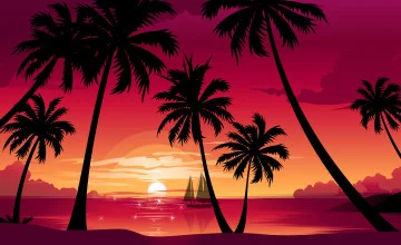 Palm Tree Sunset Wallpaper